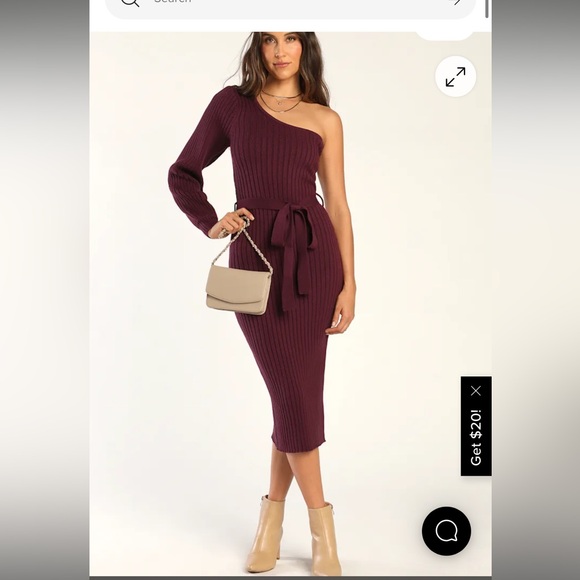 Lulus Dresses & Skirts - Lulu's Abundant Allure Plum Purple One-Shoulder Sweater Dress